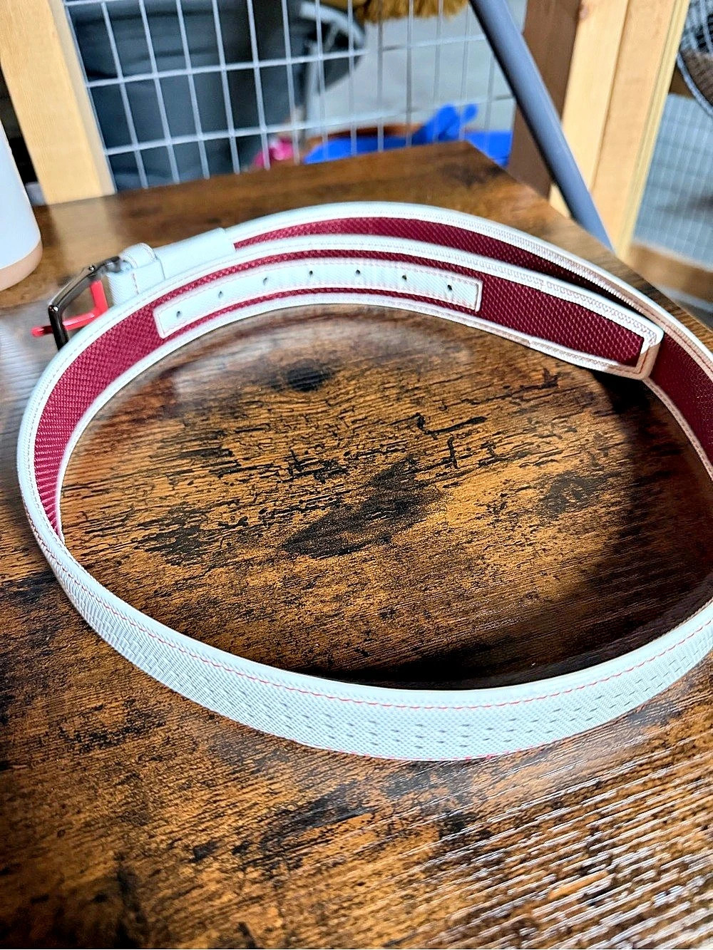 Nike Golf G-Flex Stretch Woven Belt White & Red